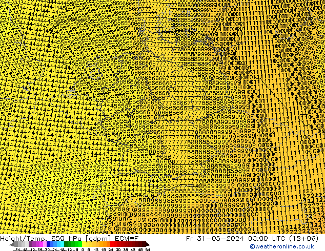 Height/Temp. 850 hPa ECMWF ven 31.05.2024 00 UTC