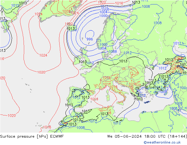 pression de l'air ECMWF mer 05.06.2024 18 UTC