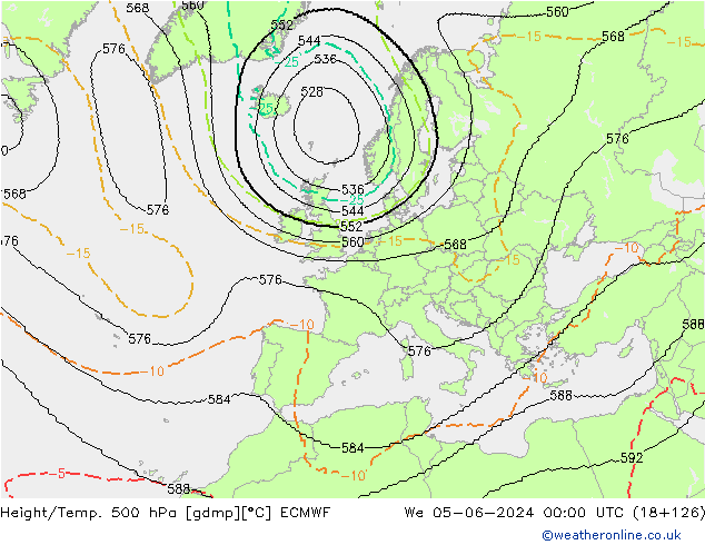 Géop./Temp. 500 hPa ECMWF mer 05.06.2024 00 UTC