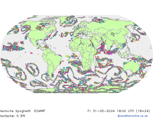Isotachen Spaghetti ECMWF vr 31.05.2024 18 UTC