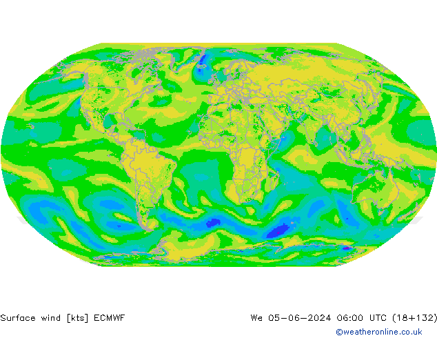 Surface wind ECMWF We 05.06.2024 06 UTC