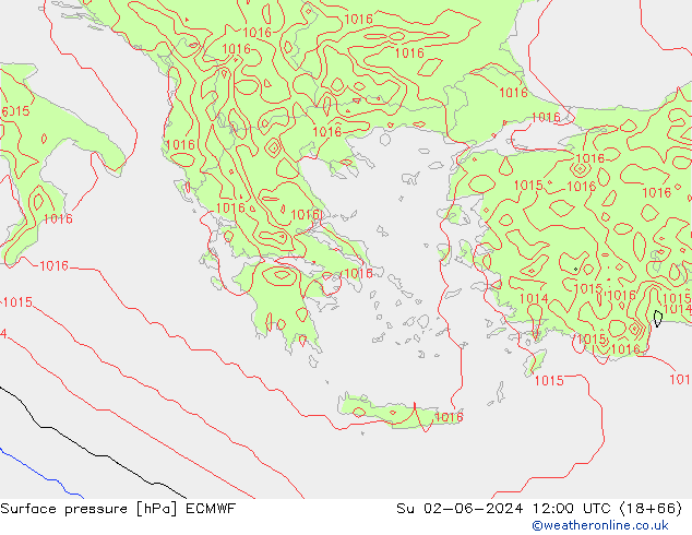 Bodendruck ECMWF So 02.06.2024 12 UTC