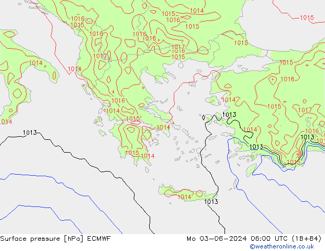 ciśnienie ECMWF pon. 03.06.2024 06 UTC