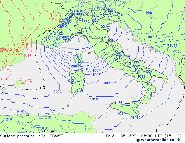 Yer basıncı ECMWF Cu 31.05.2024 06 UTC