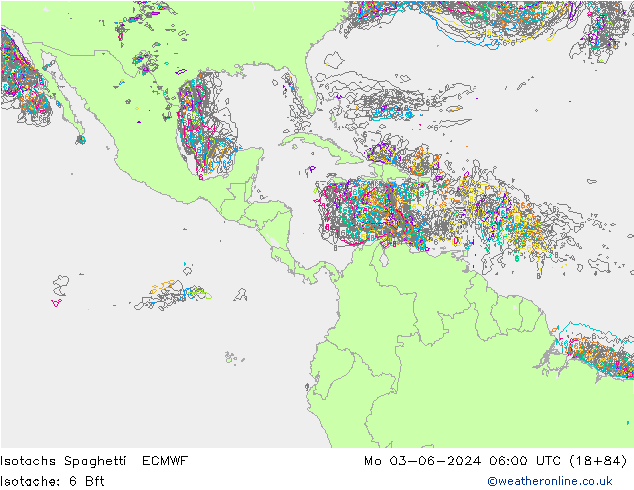 Isotachs Spaghetti ECMWF Mo 03.06.2024 06 UTC