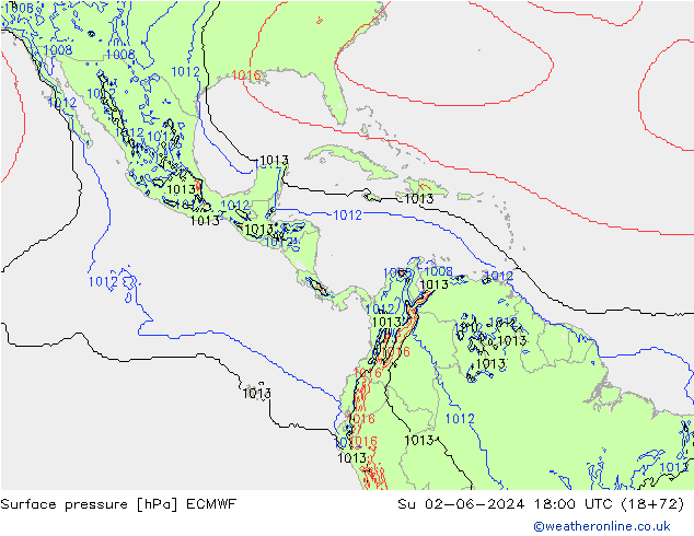 Luchtdruk (Grond) ECMWF zo 02.06.2024 18 UTC