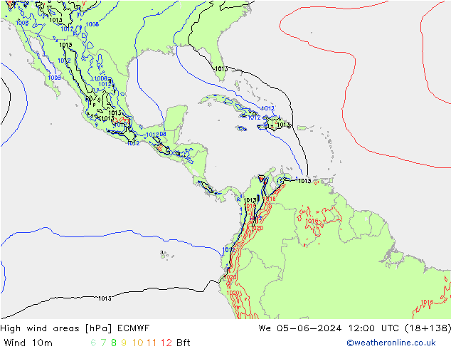 High wind areas ECMWF  05.06.2024 12 UTC