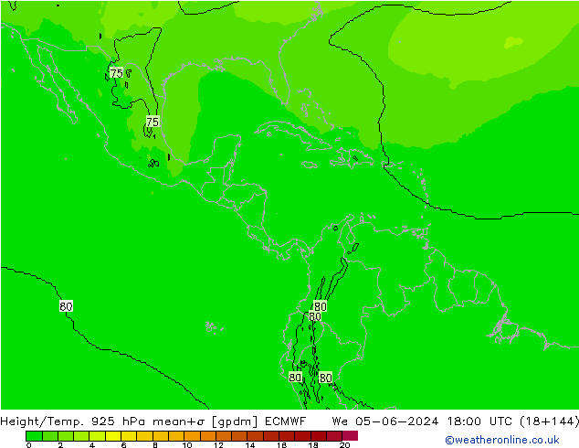 Hoogte/Temp. 925 hPa ECMWF wo 05.06.2024 18 UTC