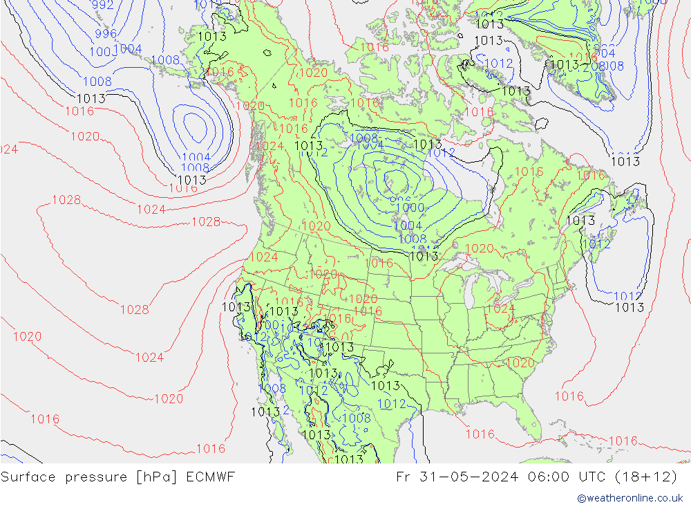 Surface pressure ECMWF Fr 31.05.2024 06 UTC