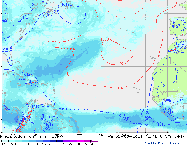 Precipitação (6h) ECMWF Qua 05.06.2024 18 UTC