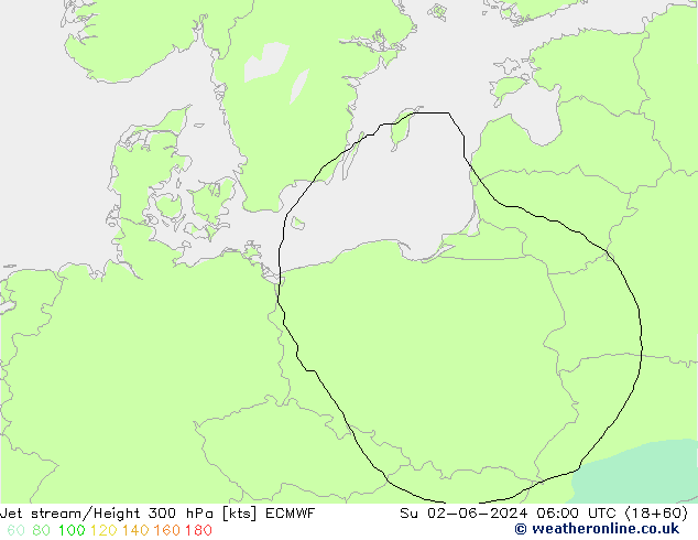 Prąd strumieniowy ECMWF nie. 02.06.2024 06 UTC