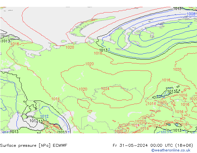 Yer basıncı ECMWF Cu 31.05.2024 00 UTC