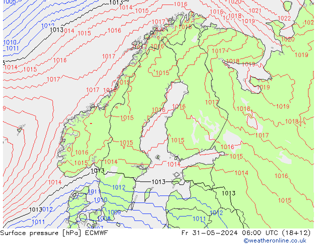 ciśnienie ECMWF pt. 31.05.2024 06 UTC