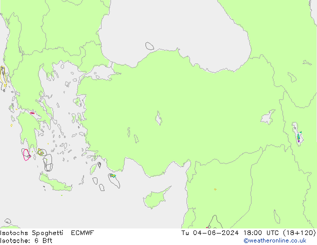Eşrüzgar Hızları Spaghetti ECMWF Sa 04.06.2024 18 UTC