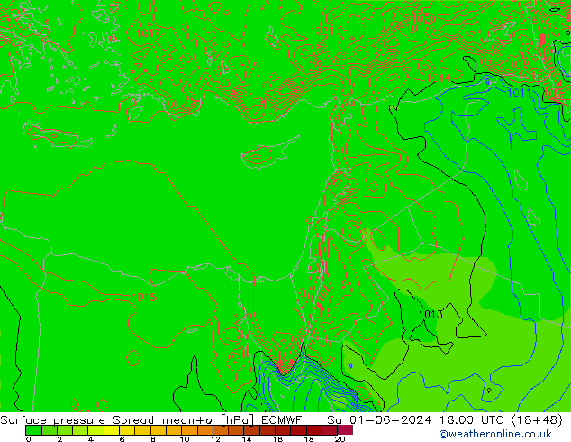 pression de l'air Spread ECMWF sam 01.06.2024 18 UTC