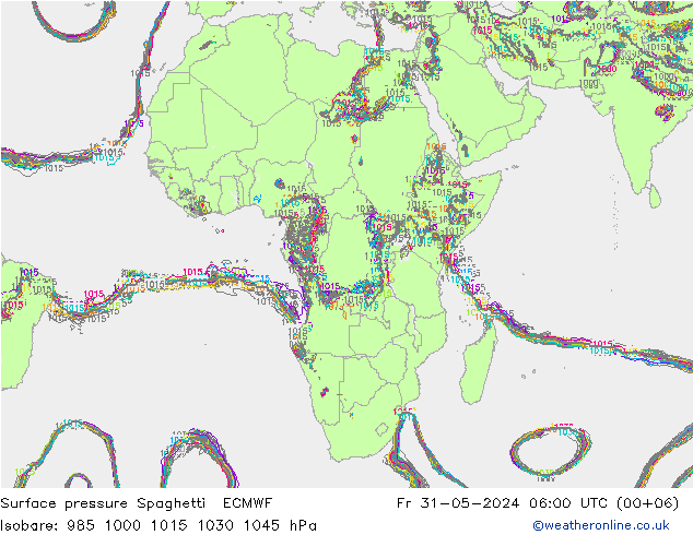 ciśnienie Spaghetti ECMWF pt. 31.05.2024 06 UTC