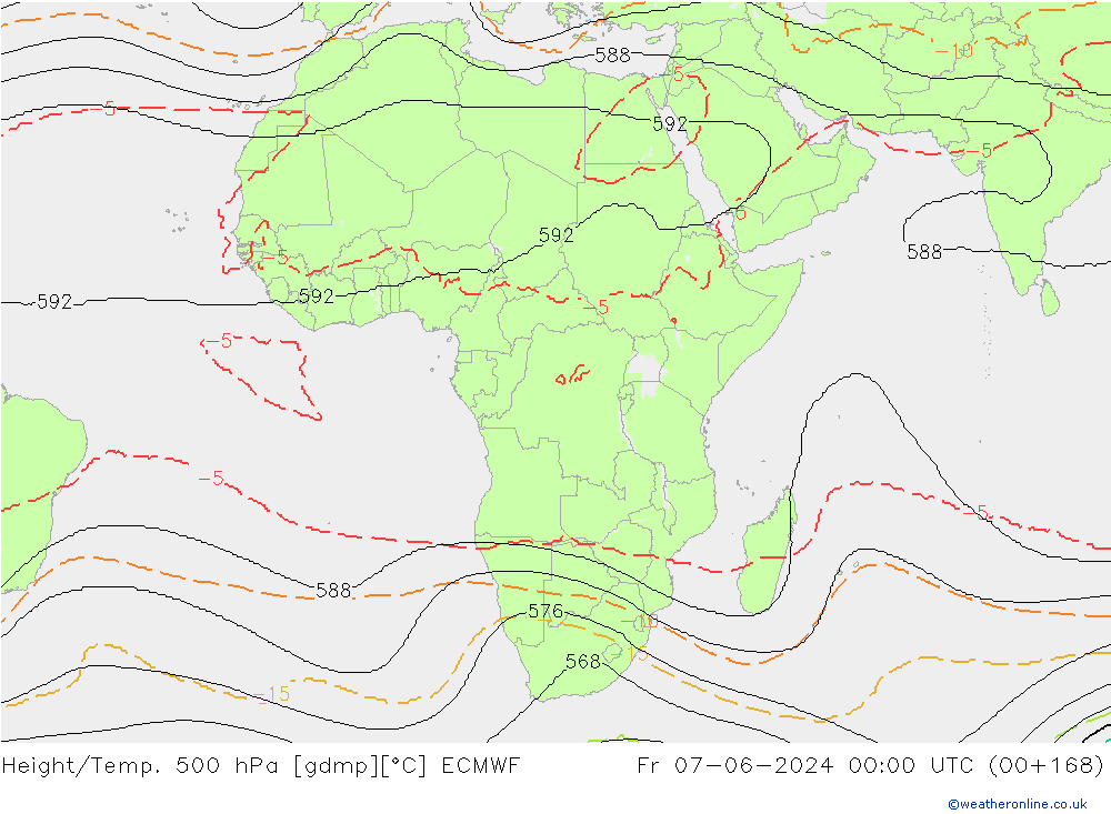 Height/Temp. 500 hPa ECMWF ven 07.06.2024 00 UTC