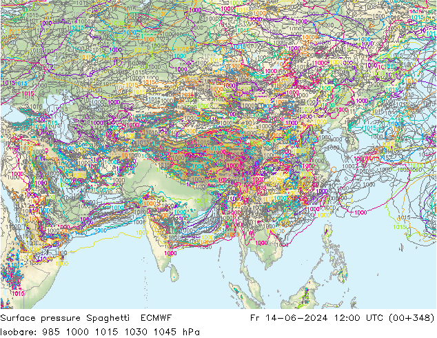 ciśnienie Spaghetti ECMWF pt. 14.06.2024 12 UTC