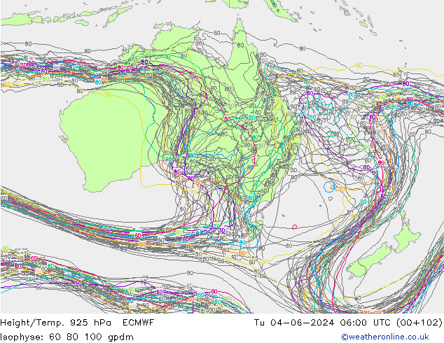 Height/Temp. 925 гПа ECMWF вт 04.06.2024 06 UTC