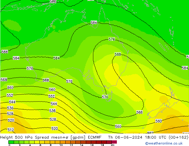 Height 500 hPa Spread ECMWF Th 06.06.2024 18 UTC