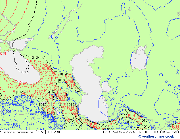 Surface pressure ECMWF Fr 07.06.2024 00 UTC