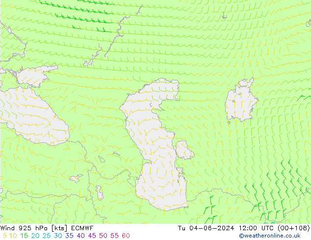 Wind 925 hPa ECMWF Tu 04.06.2024 12 UTC