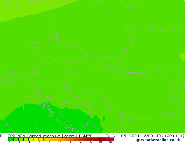 RV 700 hPa Spread ECMWF di 04.06.2024 18 UTC