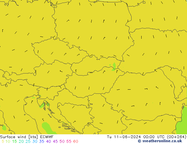 Rüzgar 10 m ECMWF Sa 11.06.2024 00 UTC