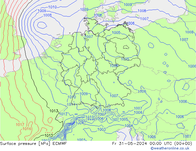 地面气压 ECMWF 星期五 31.05.2024 00 UTC