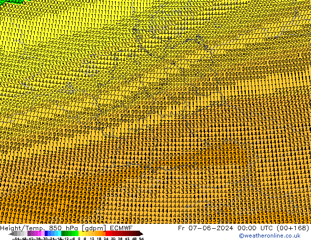 Height/Temp. 850 hPa ECMWF Fr 07.06.2024 00 UTC