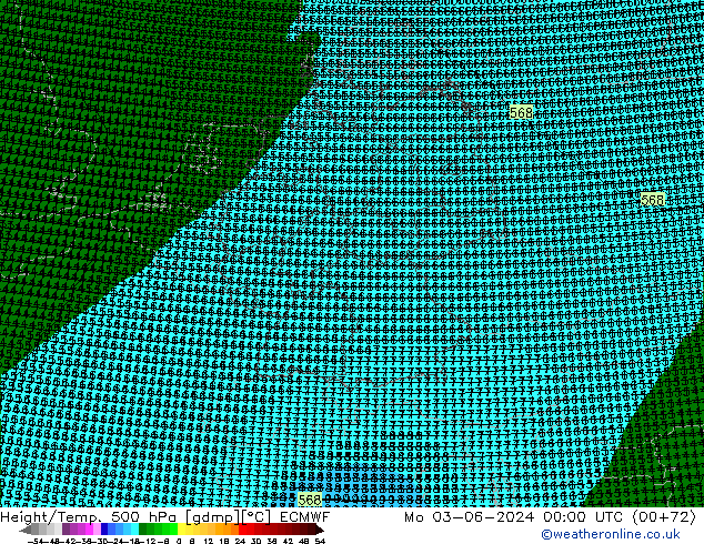 Hoogte/Temp. 500 hPa ECMWF ma 03.06.2024 00 UTC