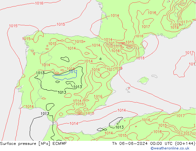 приземное давление ECMWF чт 06.06.2024 00 UTC