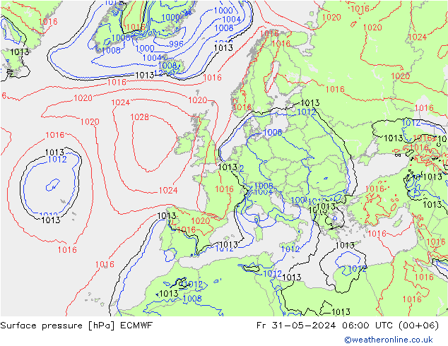 地面气压 ECMWF 星期五 31.05.2024 06 UTC