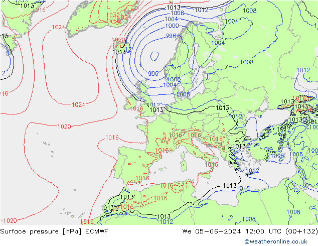 приземное давление ECMWF ср 05.06.2024 12 UTC