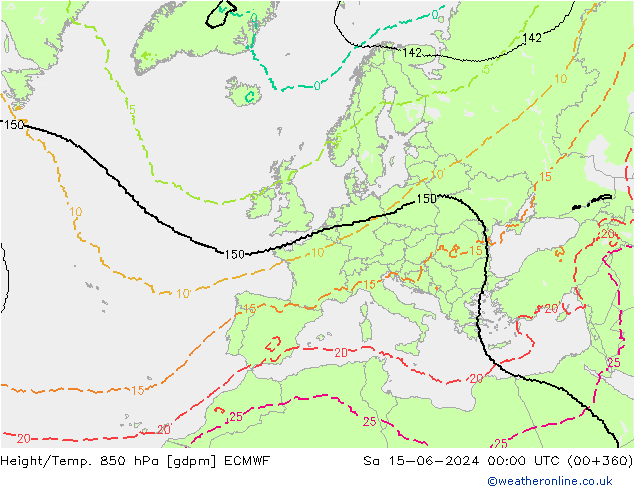 Yükseklik/Sıc. 850 hPa ECMWF Cts 15.06.2024 00 UTC