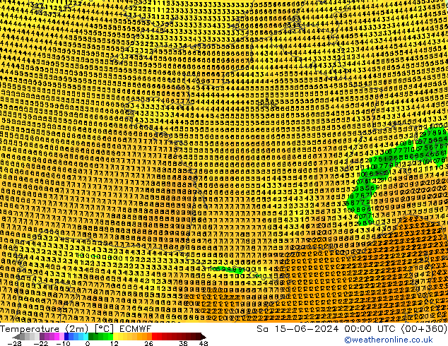 Sıcaklık Haritası (2m) ECMWF Cts 15.06.2024 00 UTC