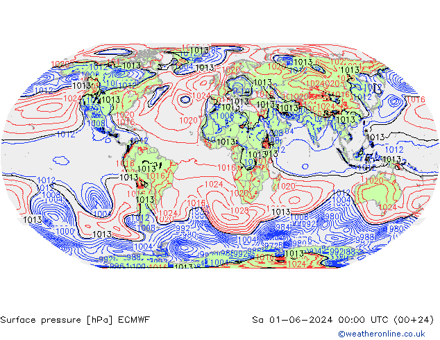 pression de l'air ECMWF sam 01.06.2024 00 UTC