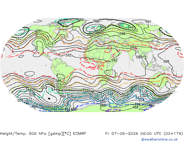 Yükseklik/Sıc. 500 hPa ECMWF Cu 07.06.2024 06 UTC