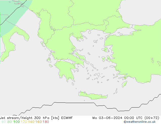 Straalstroom ECMWF ma 03.06.2024 00 UTC