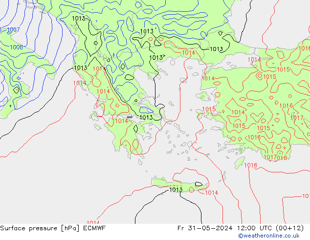 Surface pressure ECMWF Fr 31.05.2024 12 UTC