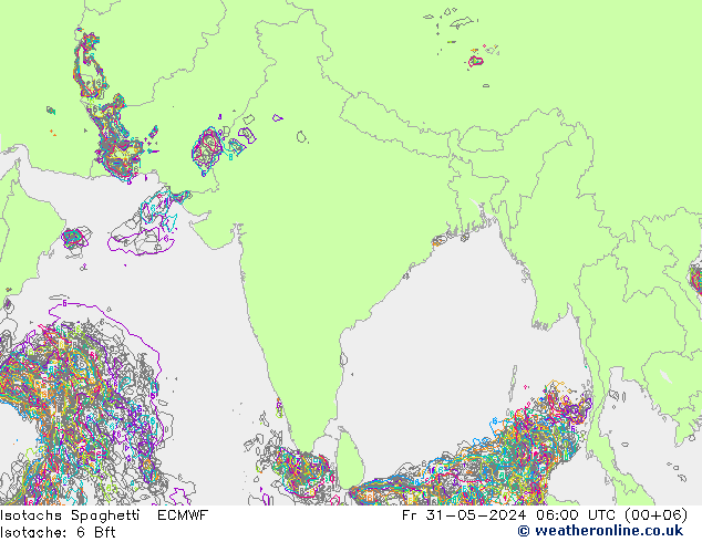 Izotacha Spaghetti ECMWF pt. 31.05.2024 06 UTC