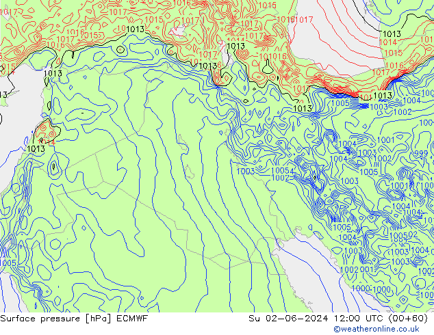 Yer basıncı ECMWF Paz 02.06.2024 12 UTC