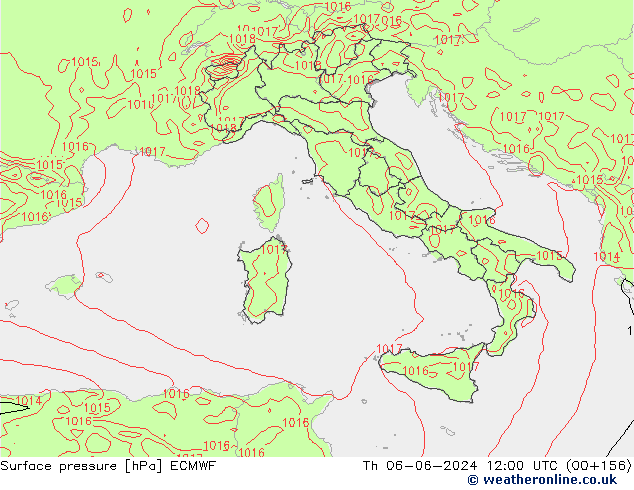 ciśnienie ECMWF czw. 06.06.2024 12 UTC