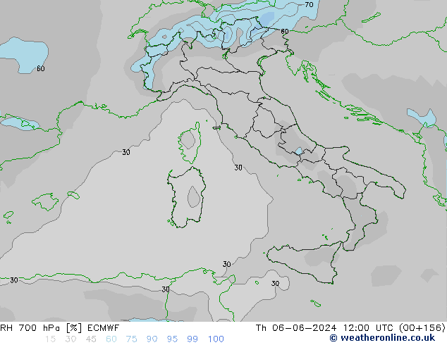 700 hPa Nispi Nem ECMWF Per 06.06.2024 12 UTC