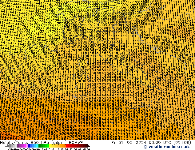 Yükseklik/Sıc. 850 hPa ECMWF Cu 31.05.2024 06 UTC