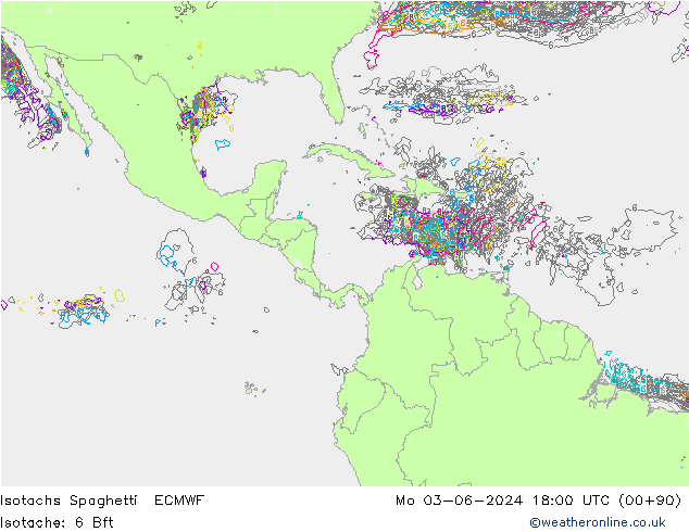 Isotachs Spaghetti ECMWF  03.06.2024 18 UTC