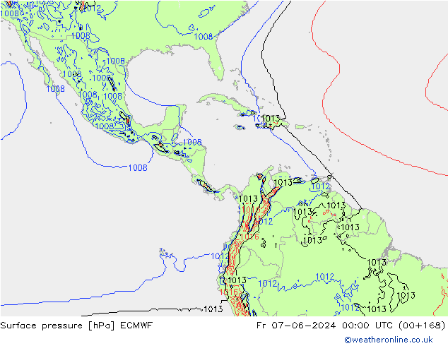 pression de l'air ECMWF ven 07.06.2024 00 UTC