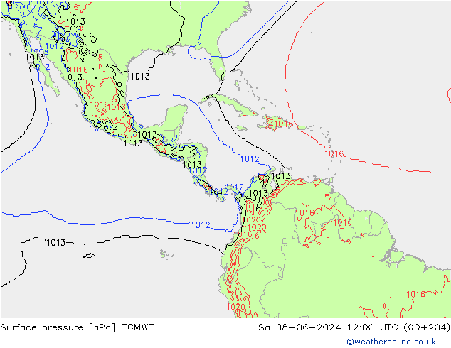 Yer basıncı ECMWF Cts 08.06.2024 12 UTC