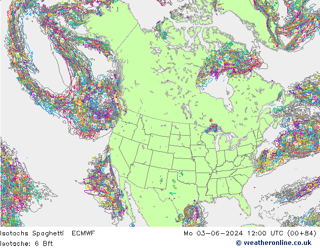 Isotachen Spaghetti ECMWF Mo 03.06.2024 12 UTC