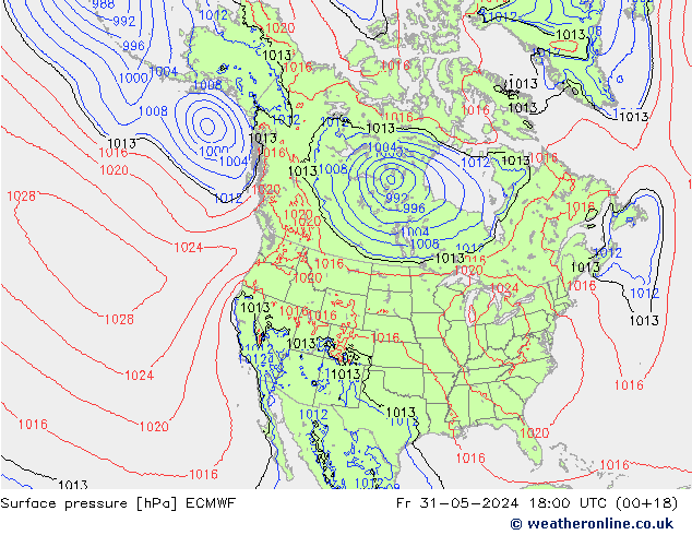 Yer basıncı ECMWF Cu 31.05.2024 18 UTC